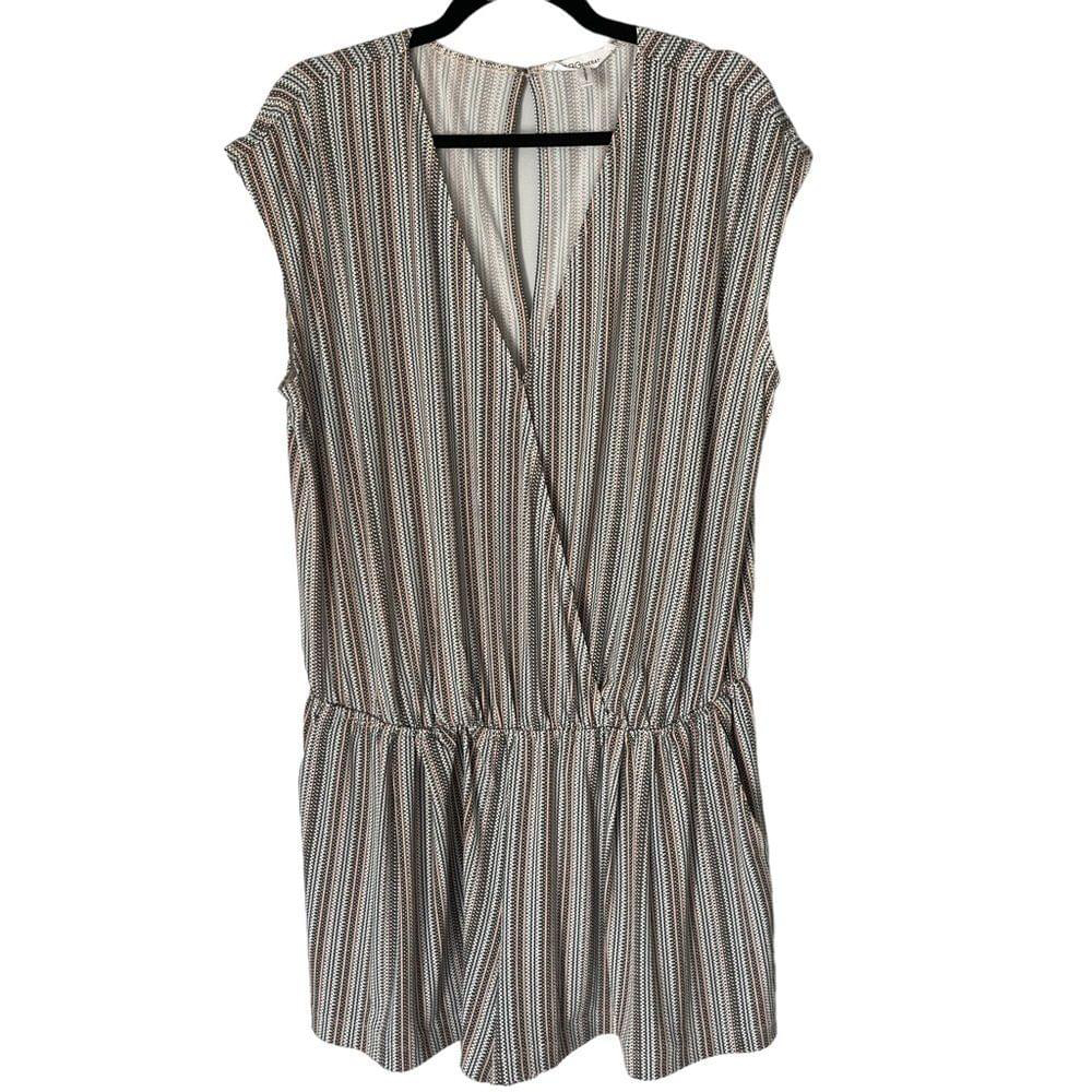Women's Large Striped Flutter Shorts Romper Cinched Waist BCBGENERATION